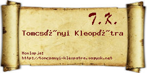 Tomcsányi Kleopátra névjegykártya
